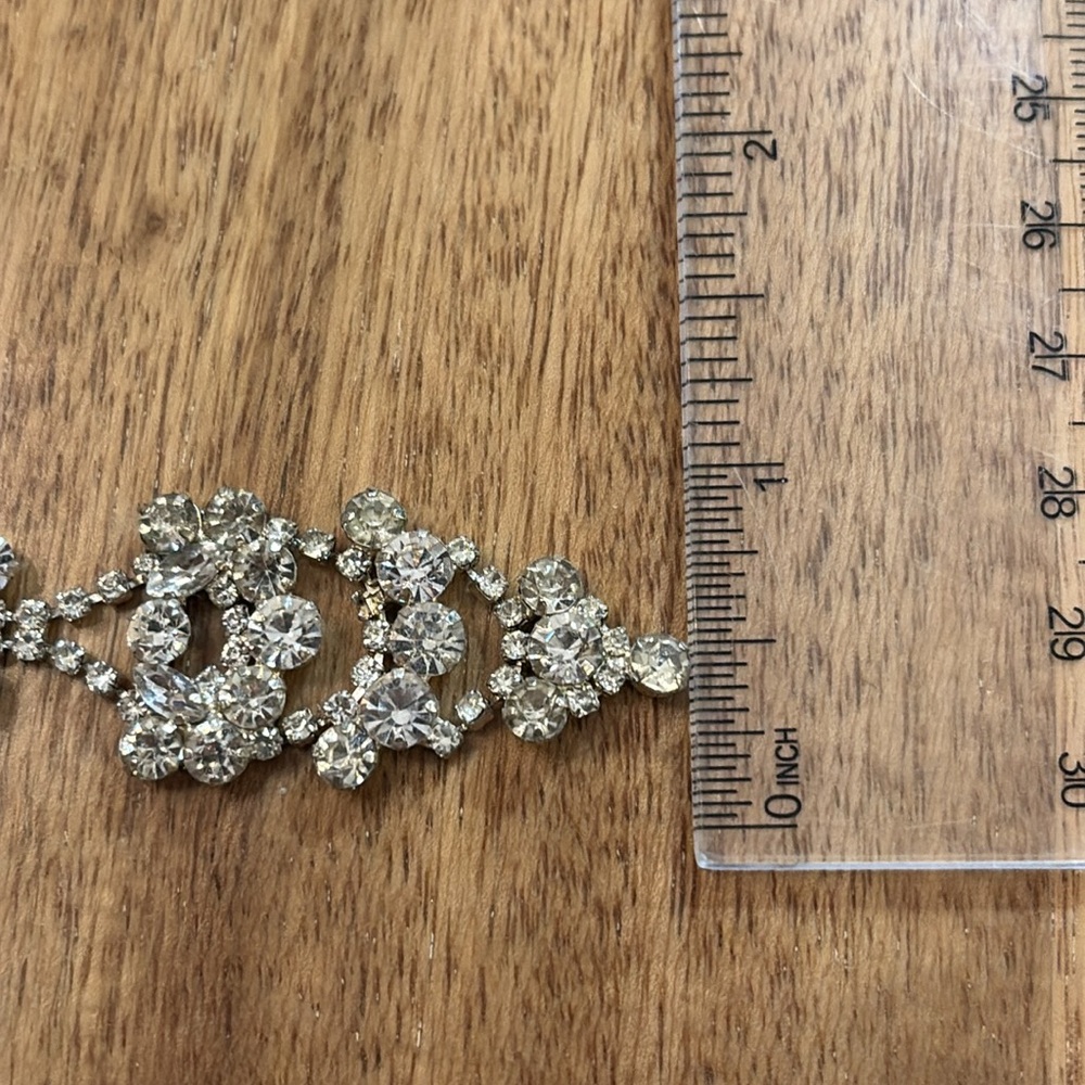 Silver Rhinestone Statement Earrings - Picture 4 of 5